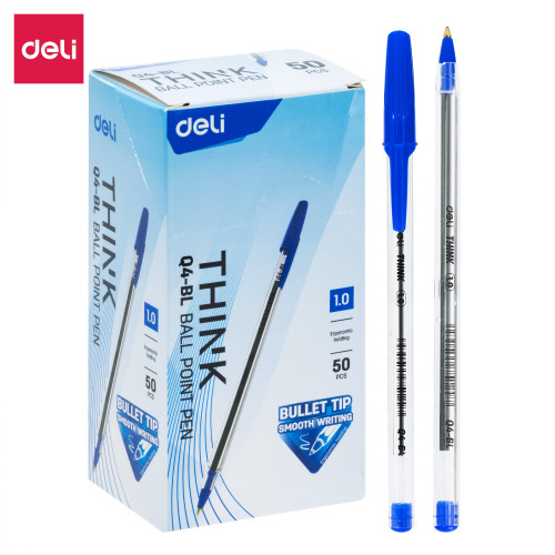 Deli Ballpoint Pen Medium 1.0mm Blue Box of 50