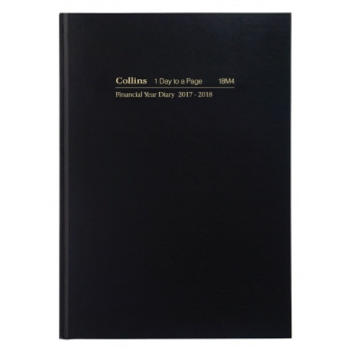 COLLINS #28M FINANCIAL YEAR DIARY A5 2 Days To Page 1Hr Black (2025-2026)