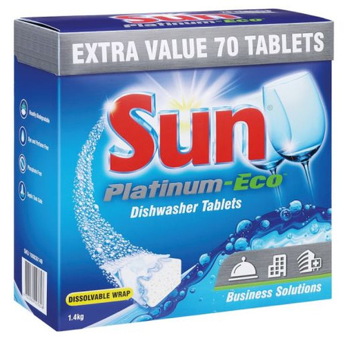 SUN PLATINUM ECO DISHWASHER TABLETS 70S