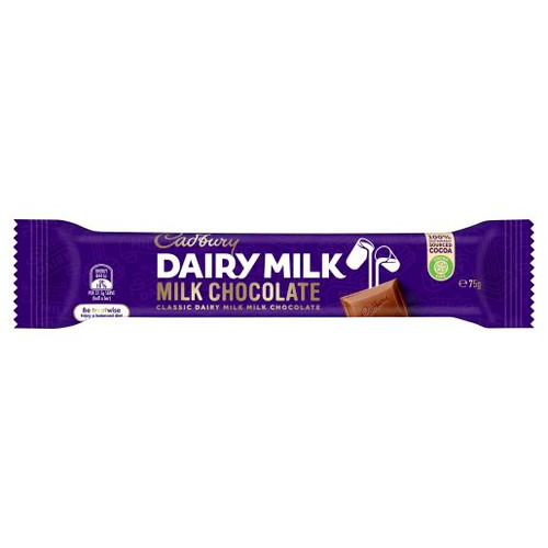 CADBURY DAIRY MILK CHOCOLATE BAR 75GM