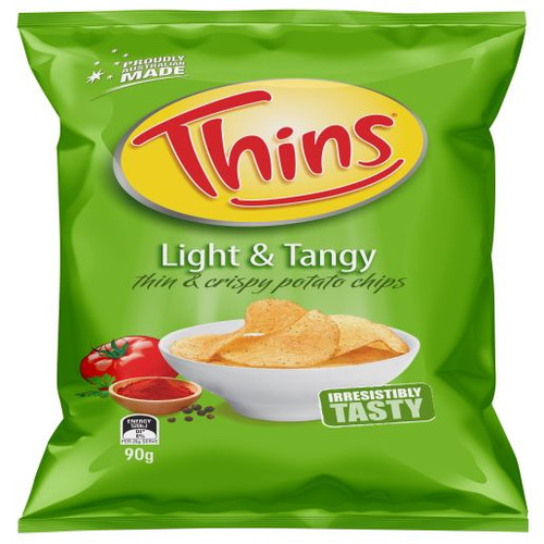 THINS LIGHT AND TANGY POTATO CHIPS 90GM