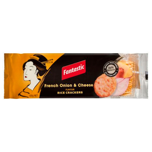 FANTASTIC FRENCH ONION RICE CRACKERS 100GM