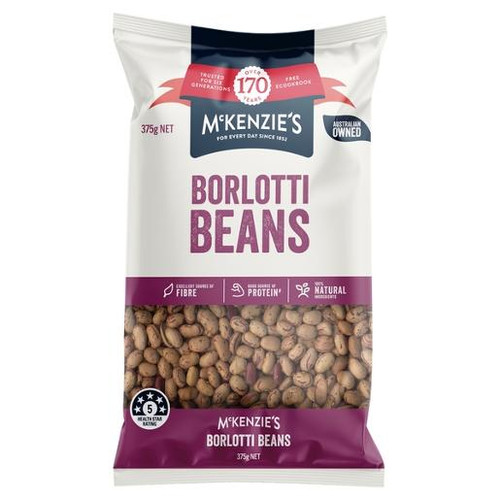 MCKENZIES BORLOTTI BEANS 375GM