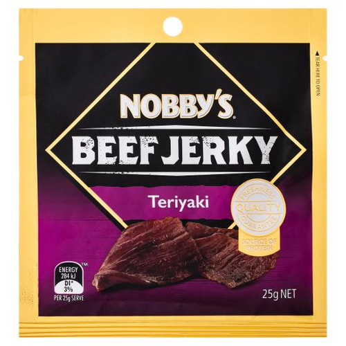 NOBBYS TERIYAKI BEEF JERKY 25GM