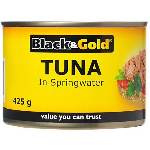 BLACK & GOLD TUNA CHUNKS IN SPRINGWATER 425GM