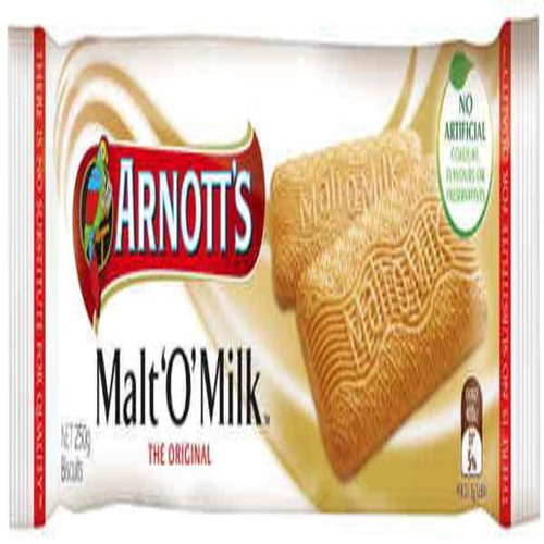 ARNOTTS BISCUITS MALT-O-MILK 250GM