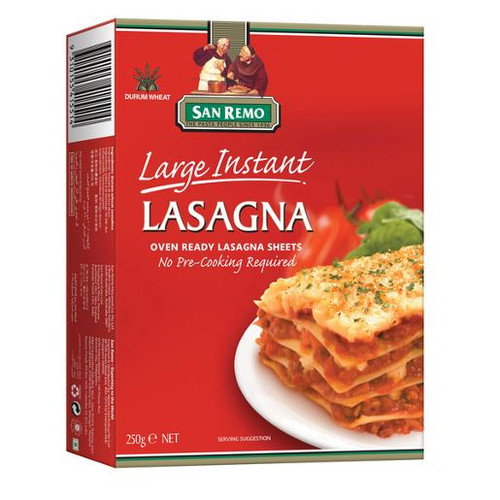 SAN REMO LARGE INSTANT LASAGNA 250GM