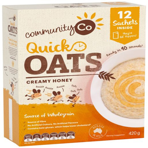 COMMUNITY CO CREMY HONEY QUICK OATS 420GM