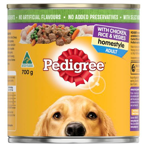 PEDIGREE HOMESTYLE WITH CHICKEN RICE AND VEGIES 700GM