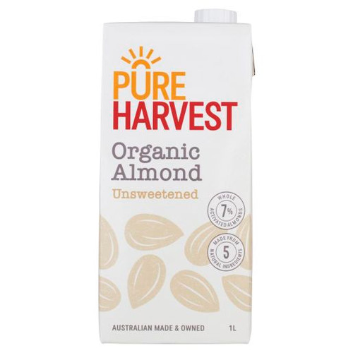 PUREHARVEST UNSWEETENED ORGANIC ALMOND MILK 1L