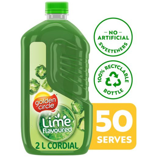 GOLDEN CIRCLE CORDIAL LIME CRUSH 2L