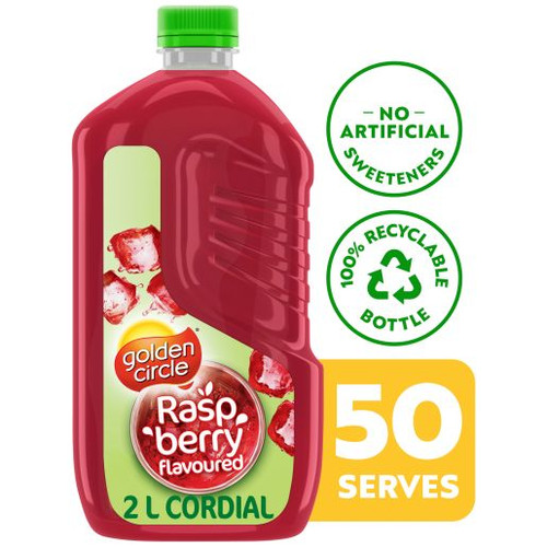 GOLDEN CIRCLE RASPBERRY CRUSH CORDIAL 2L