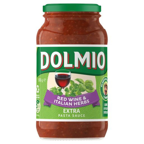 DOLMIO PASTA SAUCE RED WINE AND ITALIAN HERB 500GM