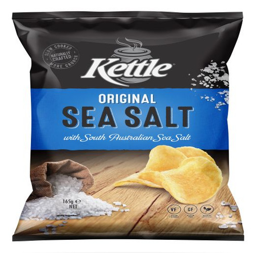 KETTLE SEA SALT POTATO CHIPS 165GM