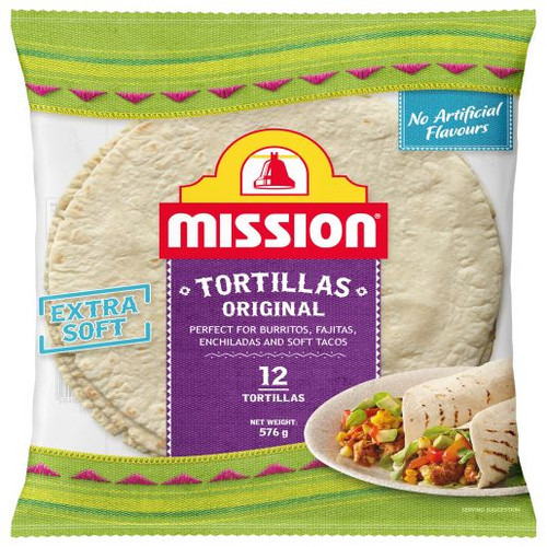 MISSION 8 INCH BURRITO TORTILLAS 576GM