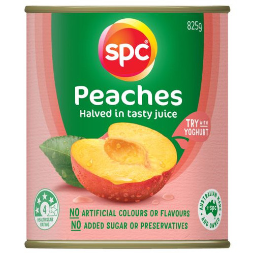 SPC HALVES PEACHES IN JUICE 825GM