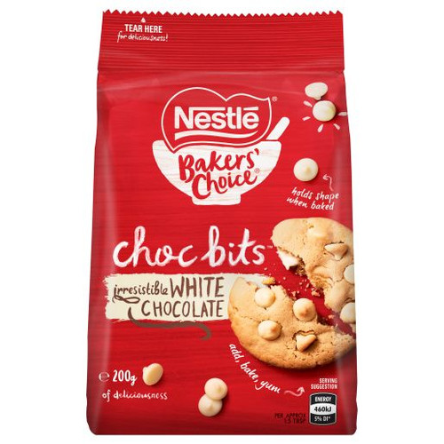 NESTLE WHITE BAKING CHOCOLATE BITS 200GM