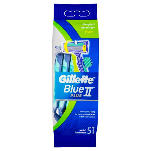 GILLETTE BLUE 11 PLUS DISPOSABLE RAZOR PIVOT 5'S