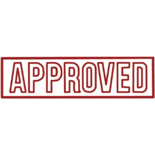 Shiny Pre-Inked Stamp - "APPROVED" Outline Text - Red
