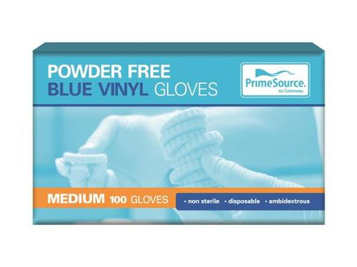 CAST AWAY VINYL GLOVE MEDIUM BLUE POWDER FREE 100S