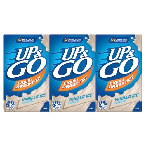 SANITARIUM VANILLA ICE UP&GO LIQUID BREAKFAST 3 PACK 3X250ML
