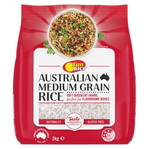 SUNRICE MEDIUM GRAIN WHITE RICE 2KG