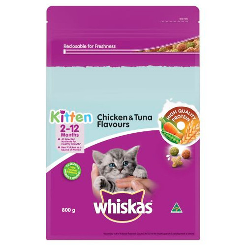 WHISKAS CHICKEN & TUNA KITTEN FOOD 800GM