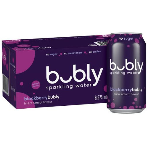 BUBLY BLACKBERRY MINERAL WATER 8X375ML