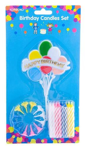 KORBOND BIRTHDAY CANDLES SET 1PK (Carton of 6)