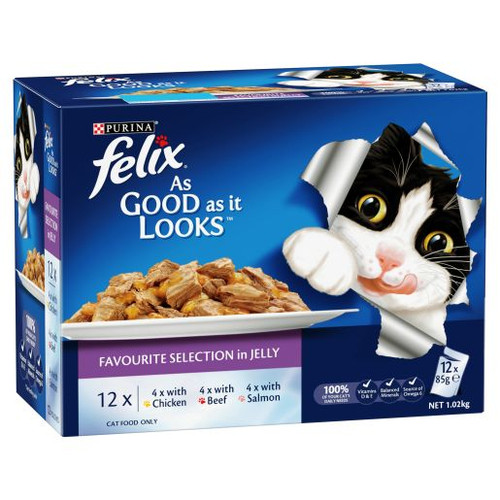 PURINA FELIX FAVOURITES CAT FOOD 12X85GM
