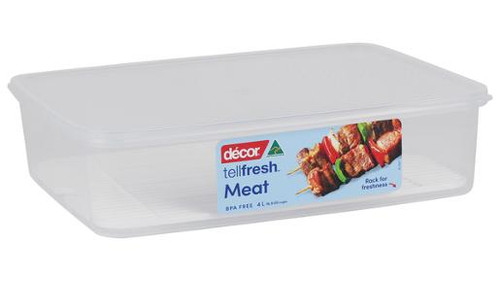 Decor Tellfresh Meat and Fish Container with Rack 4L, Each