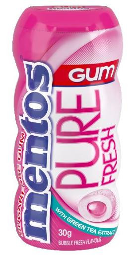 MENTOS PURE FRESH BUBBLEFRESH BOTTLE 30GM (Carton of 10)