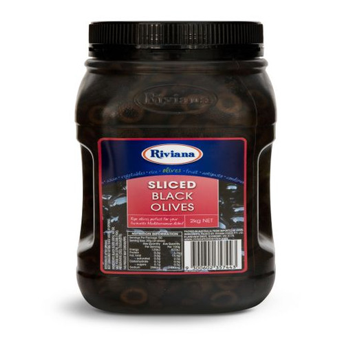RIVIANA SLICED BLACK OLIVES 2KG
