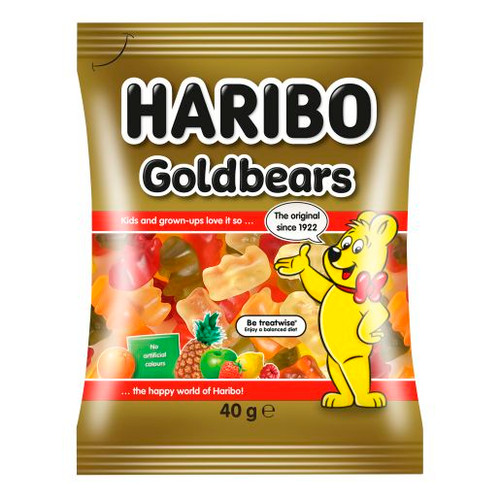 HARIBO GOLDBEAR LOLLIES 40GM (Carton of 18)