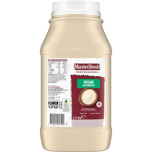 MASTERFOODS VEGAN MAYONNAISE GLUTEN FREE 2.2KG
