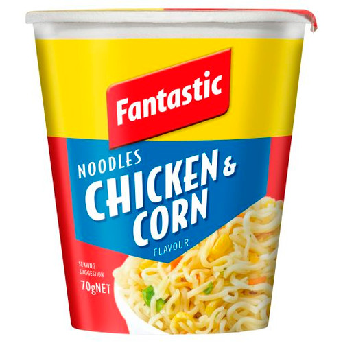 FANTASTIC NOODLES CUP CHICKEN AND CORN 70GM (Carton of 12)