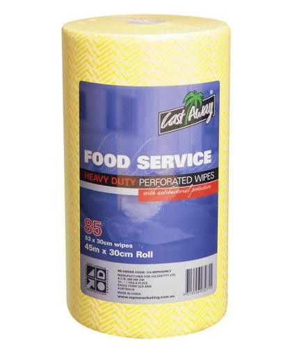 CAST AWAY HEAVY DUTY PERFERATED YELLOW WIPE 1PK