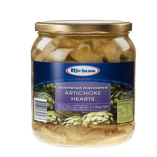 RIVIANA HEARTS QUARTERED MARINATED ARTICHOKES 1.9KG