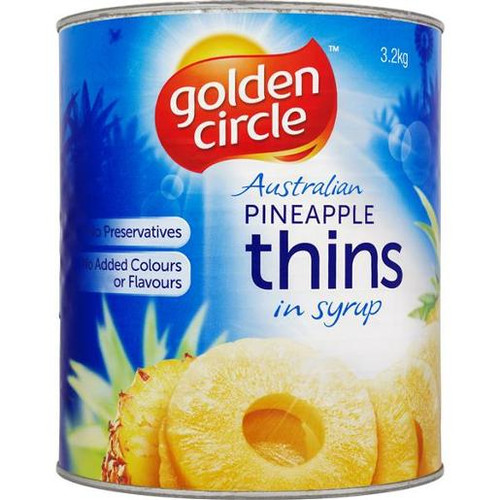 GOLDEN CIRCLE SLICED PINEAPPLE THINS 3.2KG