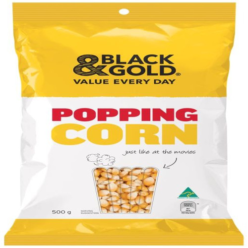 BLACK & GOLD POPPING CORN 500GM (Carton of 12)