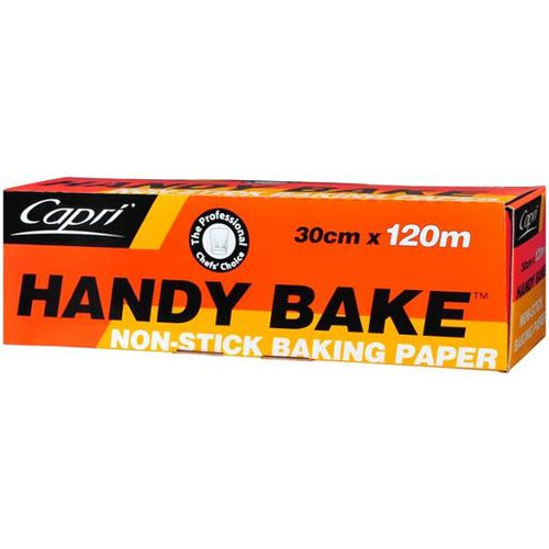 Capri Handy Bake Non-Stick Silicone Baking Paper Handy Bake Roll White 30cm x120m, Each