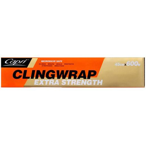 Capri Cling Wrap Extra Stength in Dispenser 45cm x 600m, Each