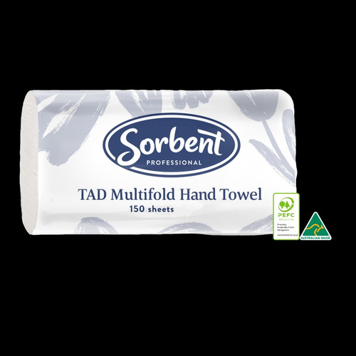 SORBENT PROFESSIONAL MULTIFOLD TAD HAND TOWEL 1PLY 150s Ctn20