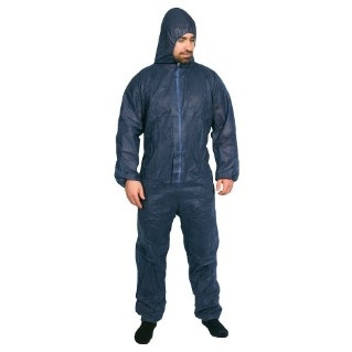 Blue Disposable Coveralls 100% Polypropylene Large