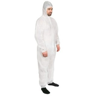 White Disposable Coveralls 100% Polypropylene 2XL