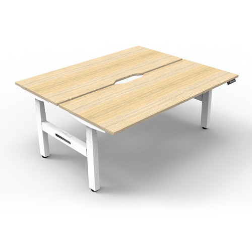 Rapidline BOOST+ Back to Back Workstation 2 Person 1500W x 1500D x 1270mmH Oak/White