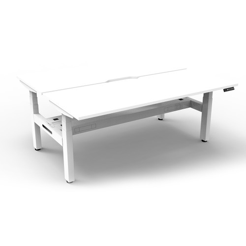 Rapidline BOOST+ Back To Back Workstation + Cable Tray 2 Person 1200mmW White/White