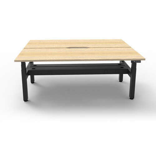 Rapidline BOOST+ Back To Back Workstation + Cable Tray 2 Person 1500mmW Oak/Black