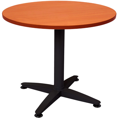 Rapidline 4 Star Round Table 900D x 730mmH Cherry Top Black Base