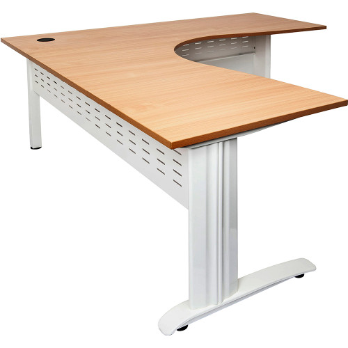 Rapidline Rapid Span Corner Workstation 1800/1800W x 700D x 730mmH Beech Top/White Frame